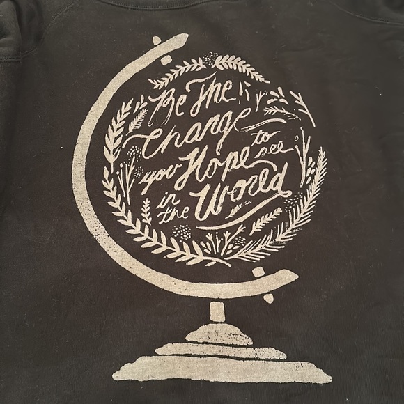 Be The Change Black Off The Shoulder Sweatshirt - Picture 4 of 4